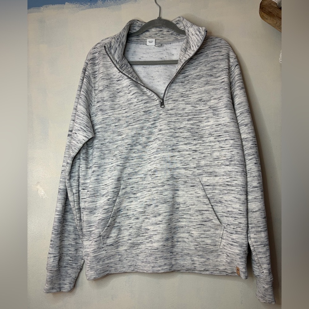 Tentree organic cotton 1/4 zip sweatshirt branded size M gray sustainable